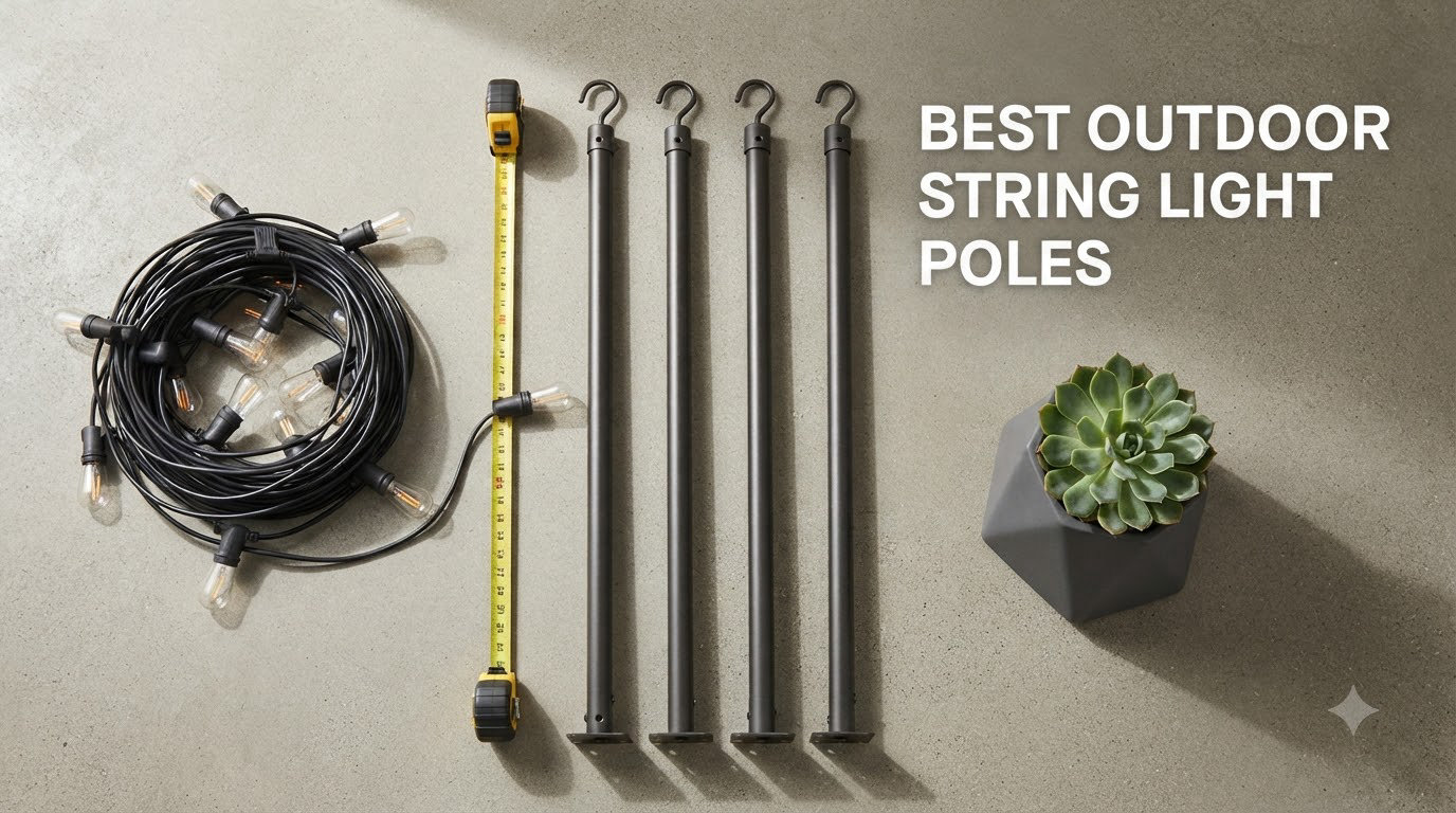 best outdoor string light poles