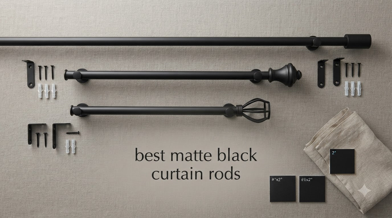best matte black curtain rods